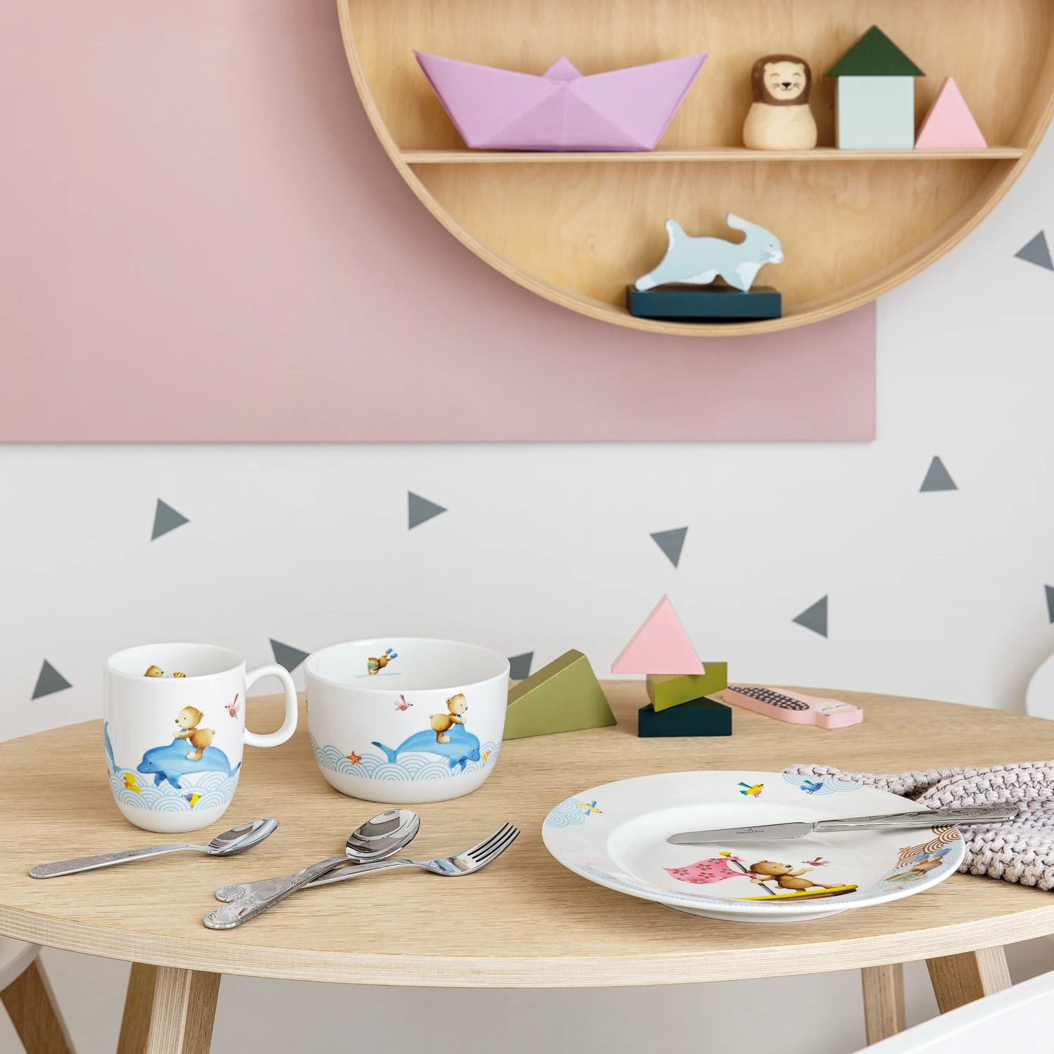 Villeroy & Boch Happy As A Bear Kinderservies En Bestek 2 Villeroy & Boch Happy As A Bear Kinderservies En Bestek - Afbeelding 2